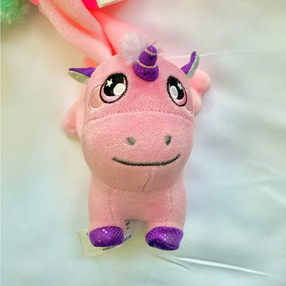 Plush Toys Bundle of 3, Bunny Flamingo Unicorn Soft Toys Set, Nursery Photo Prop